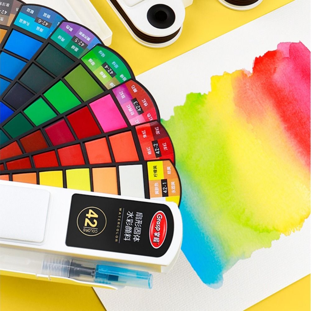 Watercolor Paint Set Solid Pigment - Folding Watercolor Paint Set with Water