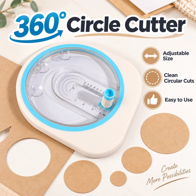 Scrapbooking - 360° Rotating Circular Paper Cutter, Adjustable