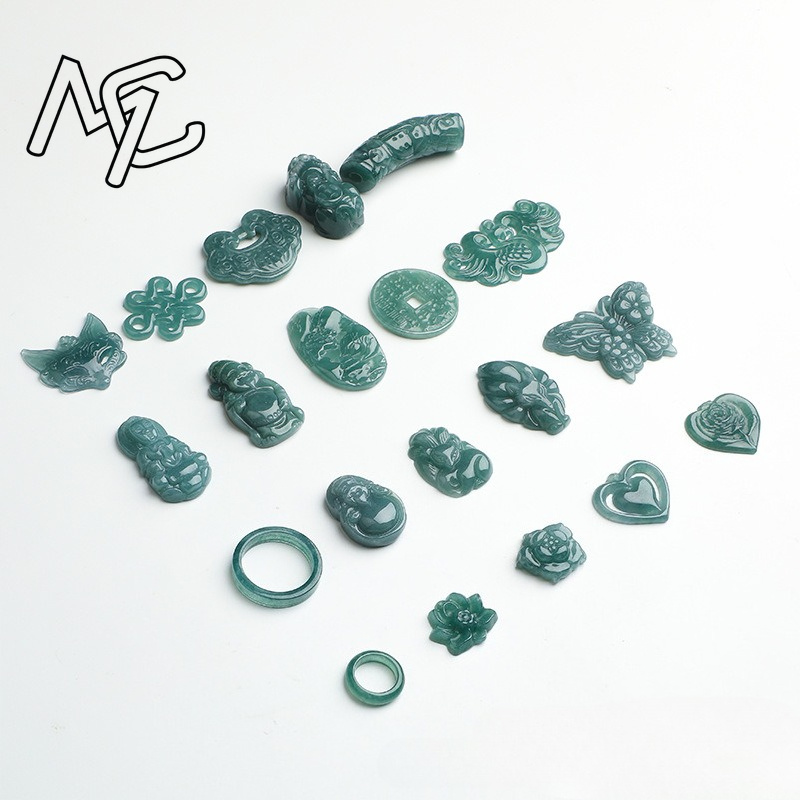 2PC Natural Blue Water Jadeite - огляд і ціна Beading