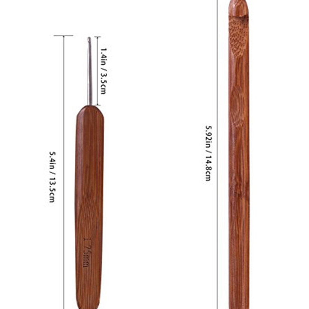 1Set Bamboo Wood Crochet Hook  - огляд і ціна Wooden Crochet Hooks Ergonomic Handle