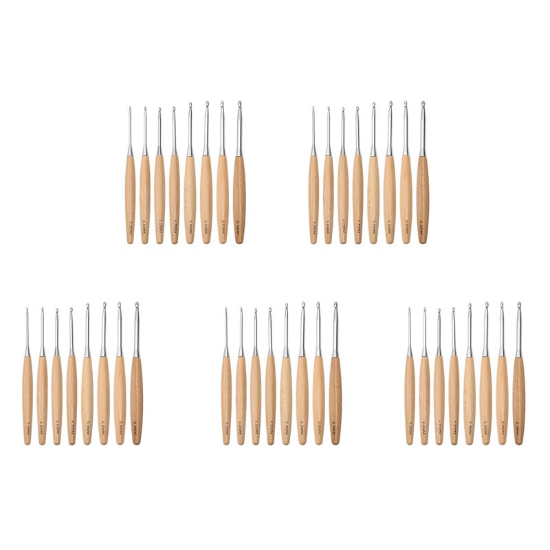 M12K-40Pcs Wood Crochet Hooks  - огляд і ціна Wooden Crochet Hooks Ergonomic Handle