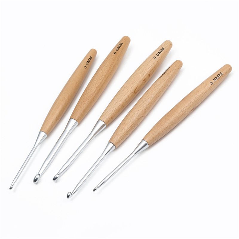 M12K-40Pcs Wood Crochet Hooks  - огляд і ціна Wooden Crochet Hooks Ergonomic Handle